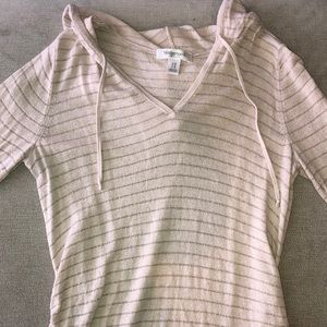 Motherhood Maternity Long Sleeve Hooded Shirt with rouching